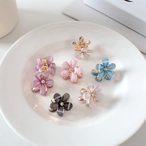 12 Pcs Mini Pearl Hair Claw Clips Small Flower Hair Pins for Women