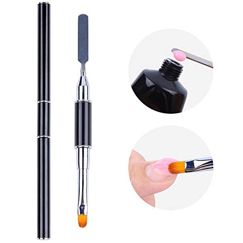 Art&Beauty 2Pcs Dual-Ended Polygel Brush and Picker Stainless Steel