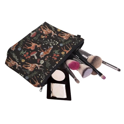 Loomifang Small Makeup Bag, Water-Resistant Cosmetic Organizer Case