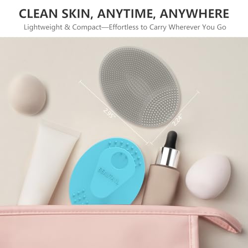 BEAUTAIL Silicone Face Scrubber 4-Pack - Gentle Exfoliating Facial Cleansing Brush for Sensitive Skin