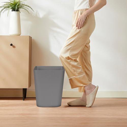 TEIUKAX Grey Small Trash Can - 1.8 Gallon Waste Bin for Home & Office