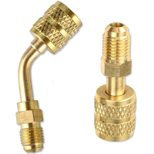 R410A Adapter 5/16'' SAE Female to 1/4'' SAE Male Flare - 1 Straight & 1 Angled