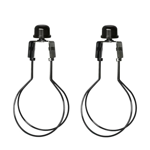 Clip-On Light Bulb Adapter with Finial Set - 2 Pack Black
