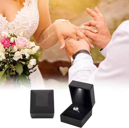 Luxury LED Ring Box for Proposal & Engagement - Black Velvet