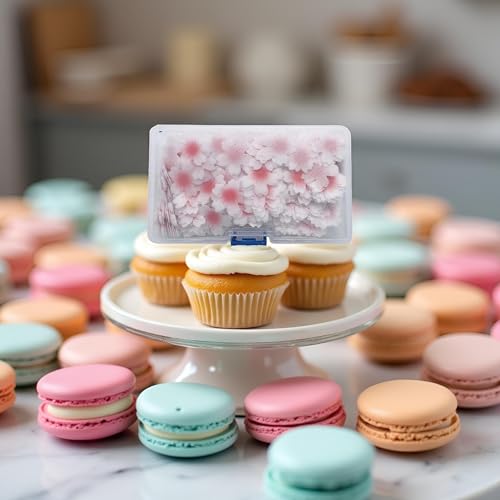 100 Edible Flower Cupcake Toppers - Sticky Rice Paper Decorations