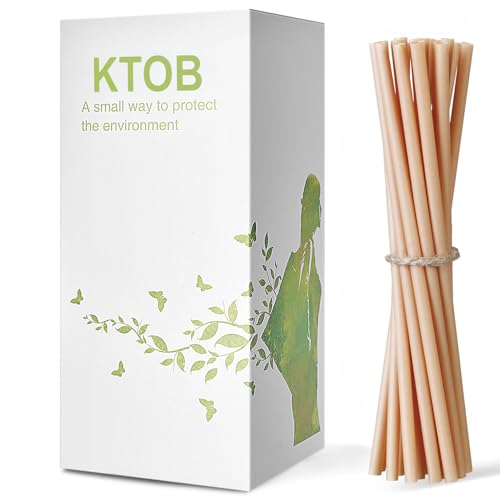 KTOB 200 Count Compostable Sugarcane Straws - Eco-Friendly & Non-Soggy