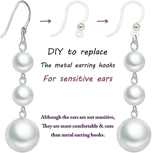 40pcs Non-Allergenic Plastic Earring Hooks for Sensitive Ears - Gold