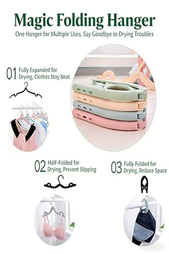 YOFAN 2-Pack Portable Folding Clothes Hangers - Travel & Home Use