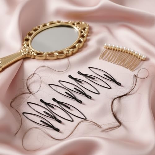 Black Mini Bobby Pins Set - 12 Pack Invisible Hair Styling Clips