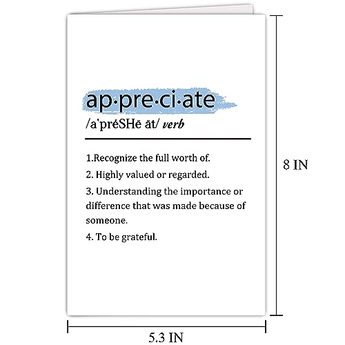 Funny Appreciation Card for Boss & Colleagues - 8x5.3 inches