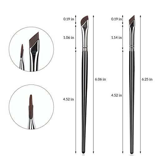 Etercycle 3 Pcs Angled Eyeliner Brushes Ultra Thin Synthetic Bristles