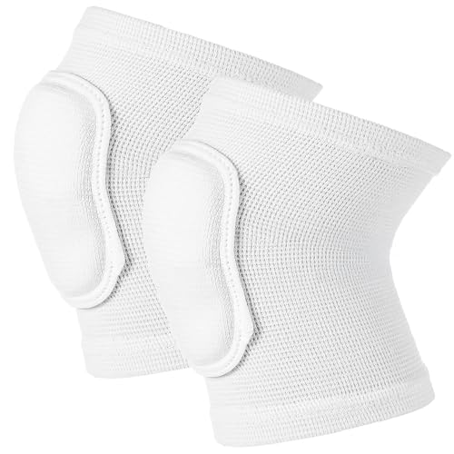 1 Pair Arm Brace Support Fitness Arm Knee Protector, Compression Breathable Elbow Pads Thick Sponge Support Breathable Compression Braces for Basketball Tennis Football Skating (White)