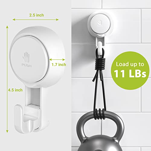 Elegear Heavy Duty Vacuum Shower Hooks, Large, 2-Pack - Waterproof & Reusable