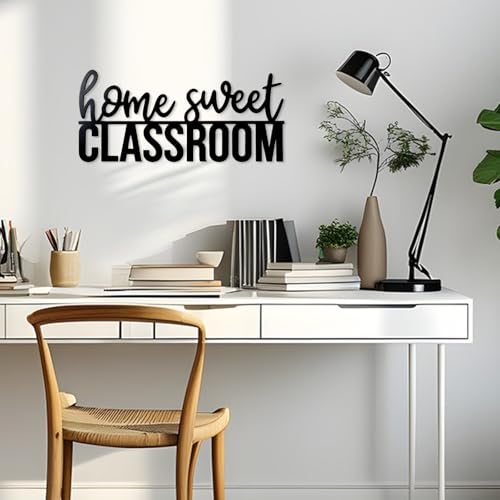 Home Sweet Classroom Metal Wall Sign - 15.7x7.1 Inch Decor