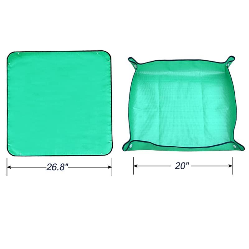 SisBroo Foldable Plant Repotting Mat, Waterproof Gardening Tarp (Green)