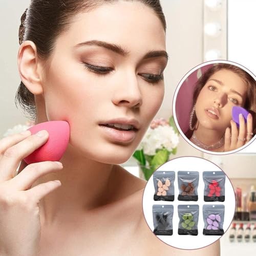 12 Pcs Mini Makeup Sponge Set - Soft Black Beauty Sponges for Foundation & Concealer