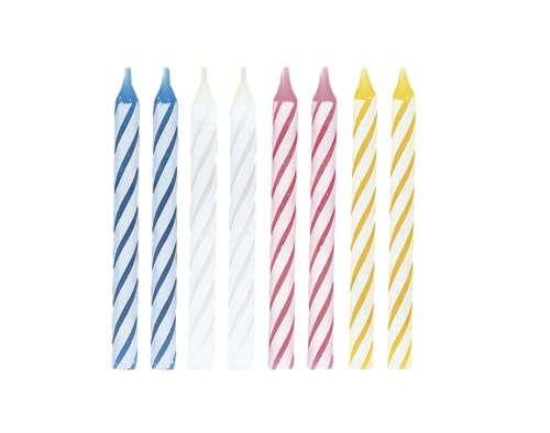 Bright Multicolor Spiral Birthday Candles - 24 Pack, 2.5"