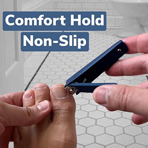 ALAZCO Large Nail Clipper with Non-Slip Grip & Removable Catcher