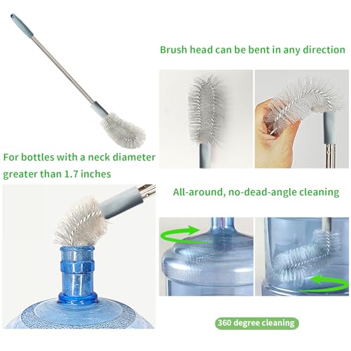 2-Pack Extra Long Bottle Brushes for Cleaning Gallon Jugs