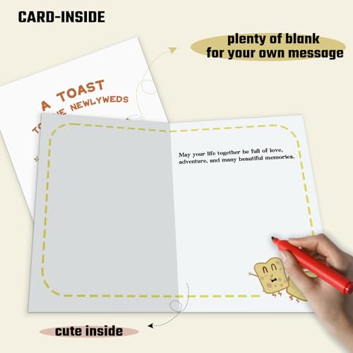 Funny Wedding Card 'A Toast to the Newlyweds' - 5.9x8.3in
