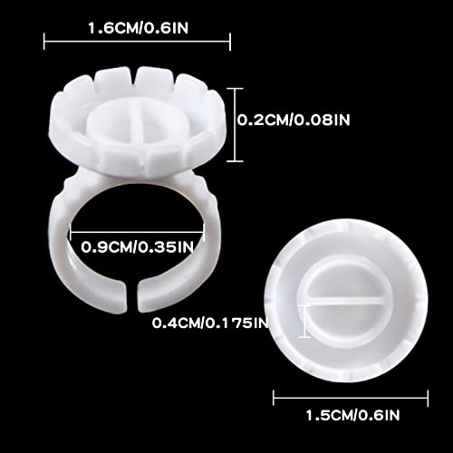 Dimsem Eyelash Extension Glue Rings 100 PCS Adjustable Lash Holders