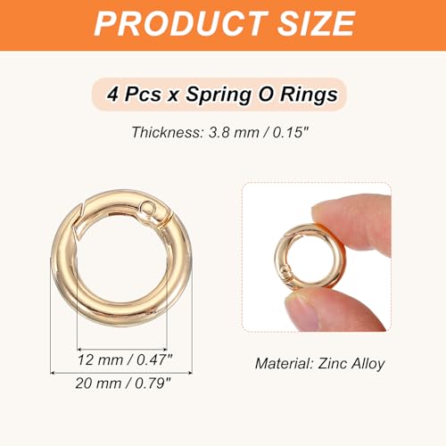 PATIKIL Metal Spring O Rings Round Clips Snap Buckle Clasps for DIY Crafts