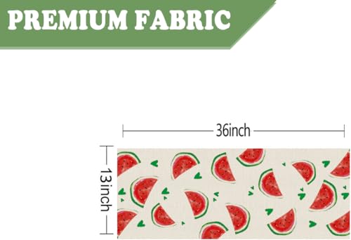 Summer Watermelon Table Runner 13x36 Inch Green Heart Dining Decor