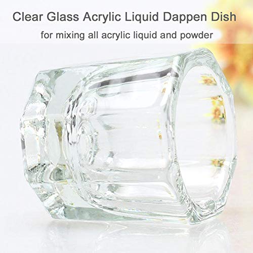 Bulex Clear Glass Dappen Dish for Nails 2 Pack - Acrylic Liquid Powder Cup