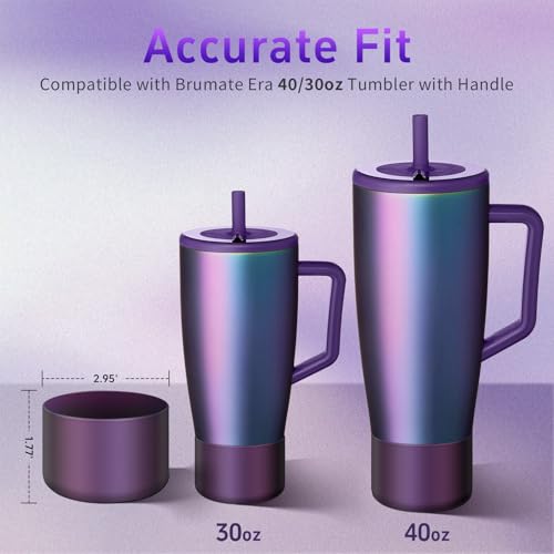 2Pcs Protective Boot Compatible with Brumate Era 40 oz 30 oz Tumbler, Anti-Dent & Anti-Slip Silicone Bottom Cover Protector Sleeve Bumper Compatible with Brumate Era Tumbler with Handle