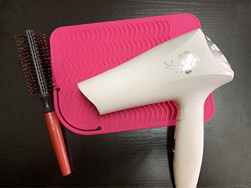 Heat Resistant Silicone Mat for Curling Iron and Hair Straightener Pink