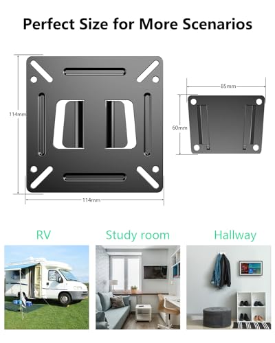 Alrhipvm Matte Black RV TV Wall Mount for 14-27 Inch LED LCD Screens