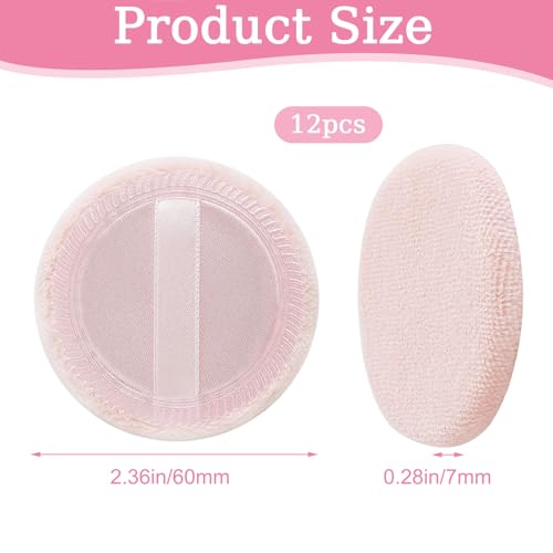 KALIONE 12 Pcs Round Makeup Powder Puffs 2.3 Inch Velour Face Sponges