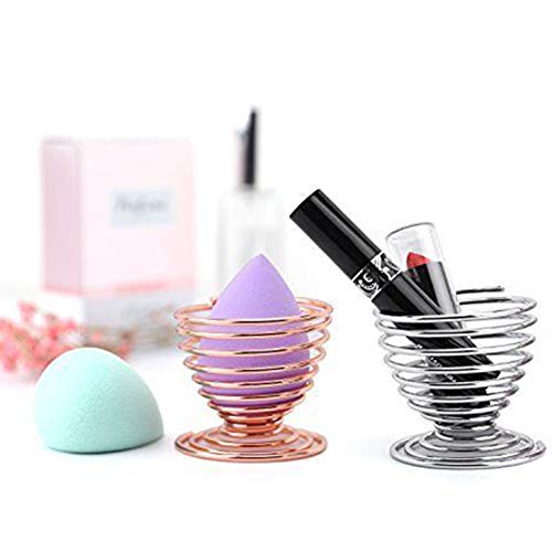 Jyukan Silver Makeup Sponge Holder - Spiral Drying Stand for Blender