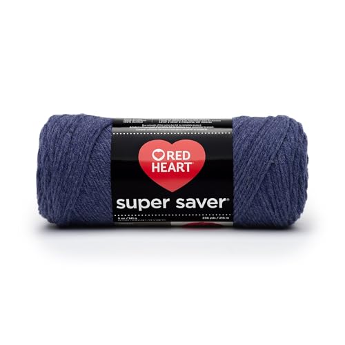 Red Heart Super Saver Denim Yarn - 5 oz, Medium Weight, Durable for Knitting & Crocheting