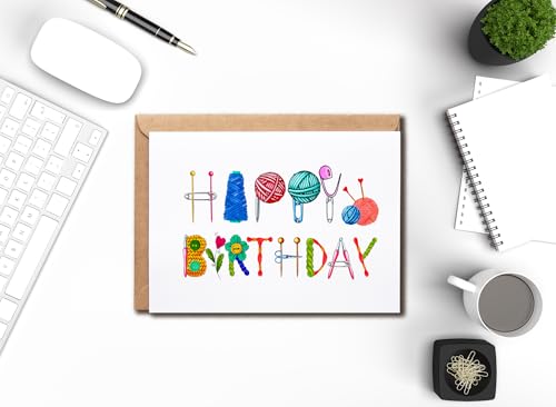 Funny Knitting Birthday Card - Unique 5x7 Crochet Greeting Card
