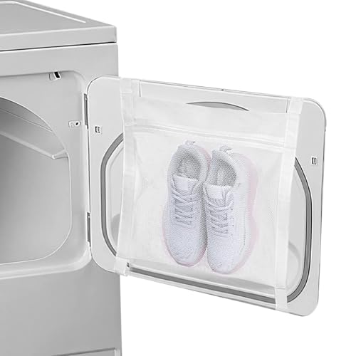 40x40cm Shoe Wash & Dry Mesh Bag with Zipper & Strap, Reusable Honeycomb Laundry Net for Sneakers