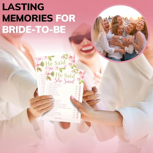 He Said She Said Bridal Shower Game - 50 Double-Sided Cards
