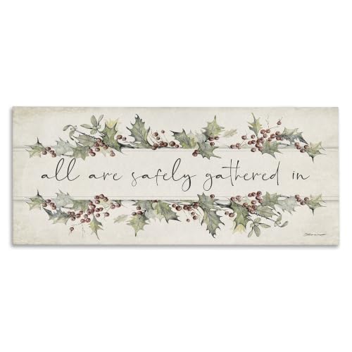 Christmas Holiday Phrase Canvas Wall Art 17x40 Inches Ready to Hang