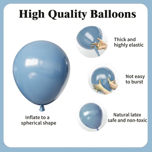 Dusty Blue Balloons Kit - 65 Pcs 12-Inch Light Blue Balloons