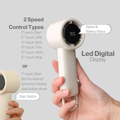 MOVEX Mini Turbo Handheld Fan 3-Khaki - Portable USB Cooling Fan