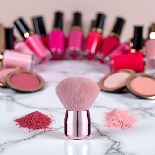 Pink Nail Dust Brush Soft Powder Remover and Makeup Brush