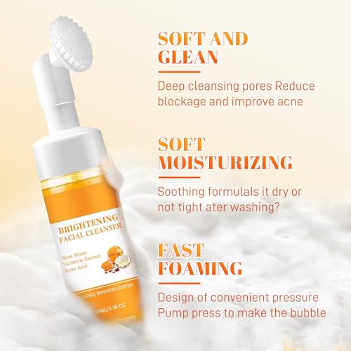 Turmeric Foaming Facial Wash & Cleanser for Face and Body - 100ml