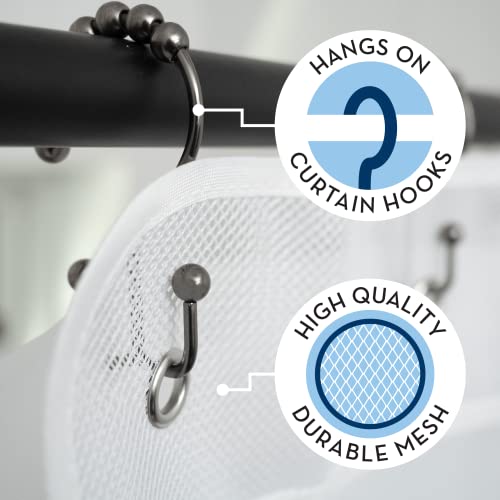 Hanging Shower Caddy Organizer - 2 Pack, 14" x 30", White