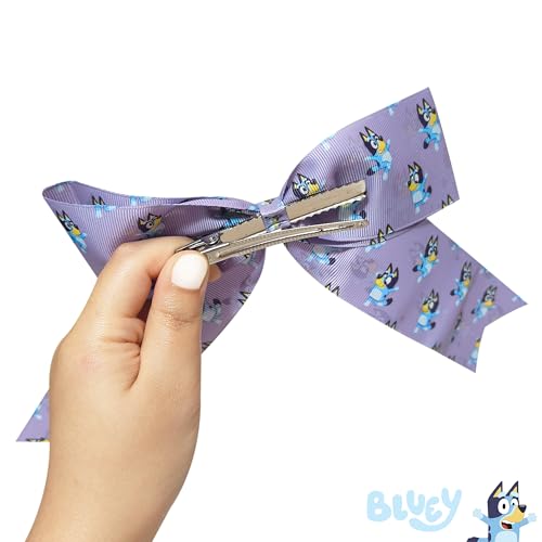 LUV HER Bluey Hair Bow for Girls Large Printed Hair Clip with Alligator Clip