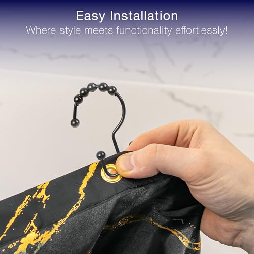 2 Lb. Depot Double Shower Curtain Hooks, Rust-Resistant Matte Black, 12-Pack