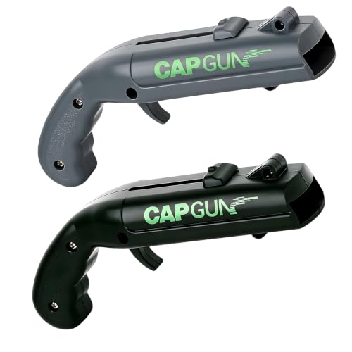 Cap Gun Bottle Opener - Funny Shooting Opener, Black-Gray (2)