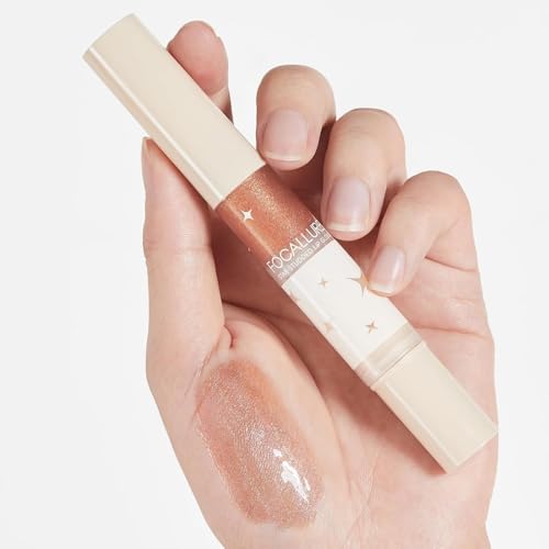 FOCALLURE Glitter Lip Gloss, Long-Lasting Hydrating Shimmer Lip Glaze
