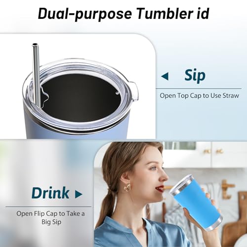 20 oz Tumbler Replacement Lids, Splash-Proof Replacement Lid, Replacement Lid for YETI Rambler, Old Style Rtic and More Travel Mugs (4 Pack