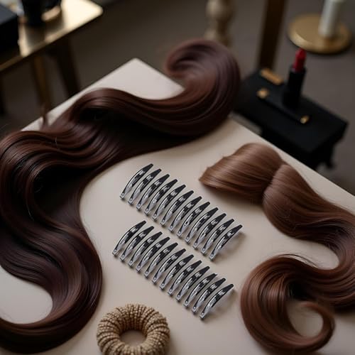 Seadiquiet 24Pcs Large Metal Snap Hair Clips - 2.16 Inch Black No-Slip Hair Barrettes for Styling and Makeup