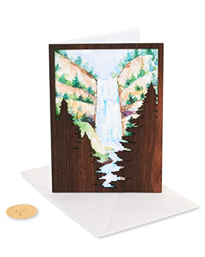 Papyrus Spectacular Birthday Card for Him - Forest Waterfall Design